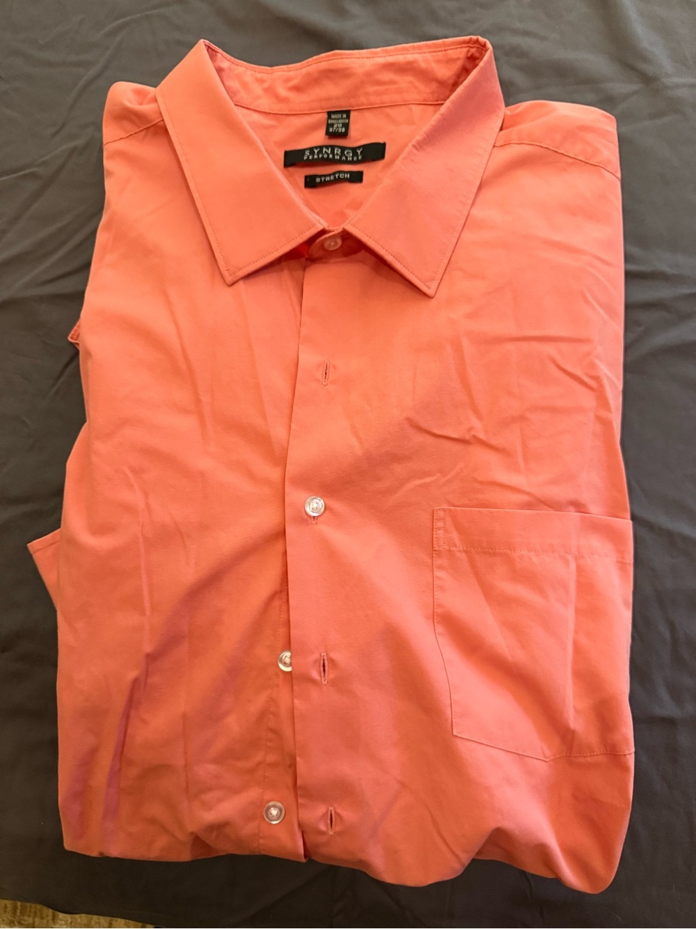 Synergy by DXL Men's Coral Button-Up Dress Shirt